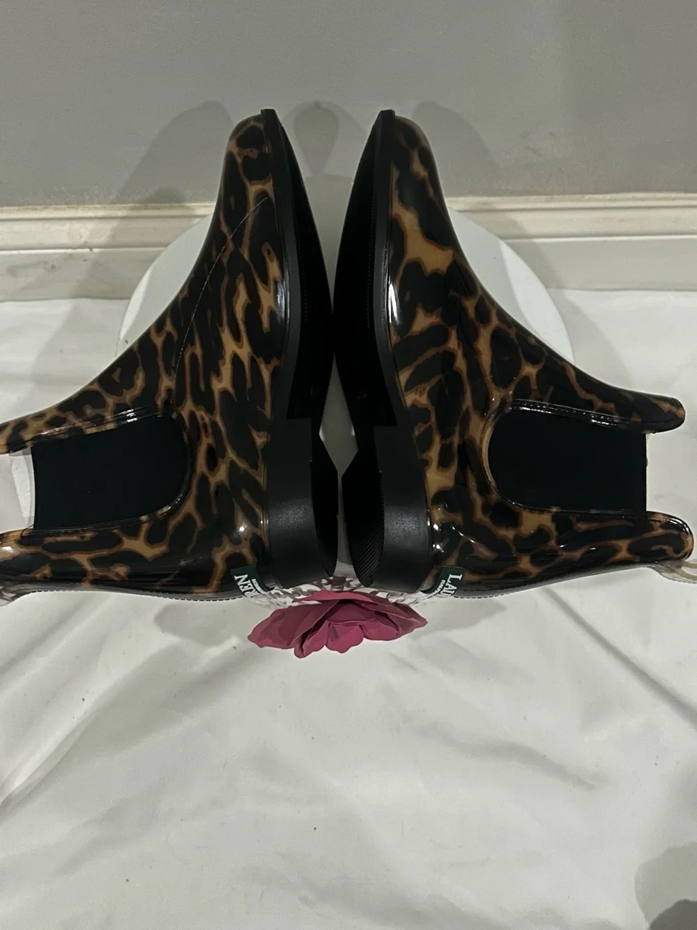 Lauren Ralph Lauren Leopard Print Rain Boots - Brown and Black